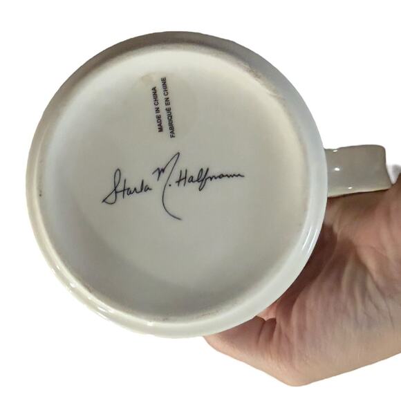 Anthropologie Starla M Halfmann Letter D Monogram Petal Palette Coffee Tea Mug - Picture 9 of 10